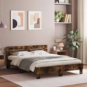 vidaXL Sängram med huvudgavel rökfärgad ek 140x190 cm konstruerat trä
