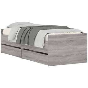 vidaXL Bed Frame with drawers grey sonoma 90x190 cm