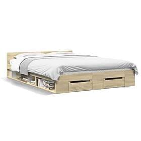 vidaXL Bed Frame 120x190 cm engineered wood with drawers