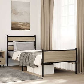 vidaXL Sängram utan madrass sonoma-ek 75x190 cm konstruerad trä
