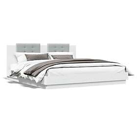 vidaXL Bed Frame with headboard white 160x200 cm engineered wood