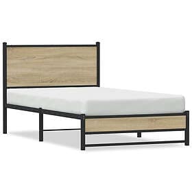 vidaXL Sängram utan madrass metall sonoma-ek 100x190 cm