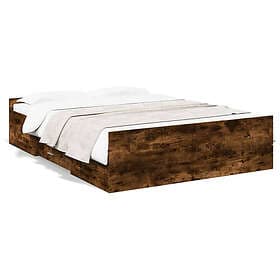 vidaXL Sängram med lådor rökfärgad ek 140x190 cm konstruerad trä