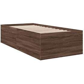 vidaXL Sängram brun ek 75x190 cm konstruerad trä