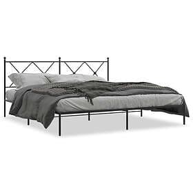 vidaXL Sängram med huvudgavel metall svart 183x213 cm