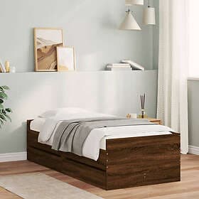 vidaXL Bed Frame with drawers brown oak 75x190 cm engineered wood