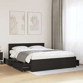 vidaXL Bed Frame with headboard without mattress black 160x200 cm