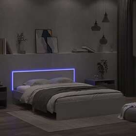 vidaXL Bed Frame with headboard and LED white 160x200 cm