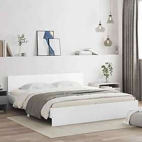vidaXL Bed Frame with headboard white 180x200 cm