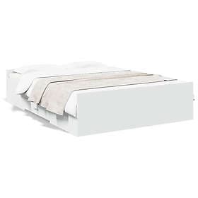 vidaXL Sängram med lådor vit 140x190 cm konstruerat trä