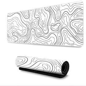 INF Topographic Contour Extended Large Desk Mat White M