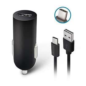 Forever Billaddare 1xUSB 2A USB-C Kabel M02 Svart