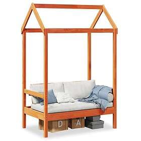 vidaXL Bench with canopy wax brown 117.5x70x176.5 cm solid pine