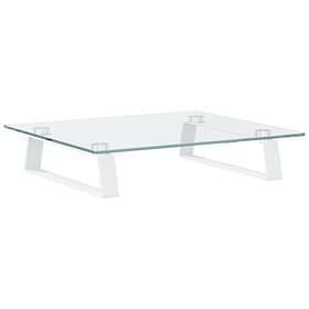 vidaXL Skärmställ vit 40x35x8 cm härdat glas och metall