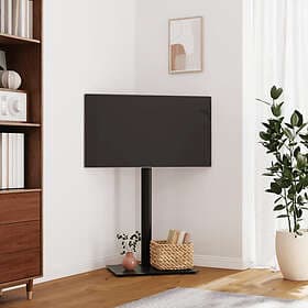 vidaXL TV Stand Corner 1 Tier for 32-65 inch Black