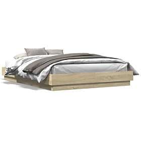 vidaXL Bed Frame 150x200 cm sonoma oak LED