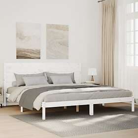 vidaXL Sängram utan madrass extra lång vit 140x220 cm massivt trä