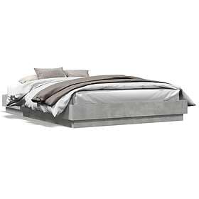 vidaXL Bed Frame 150x200 cm concrete grey LED