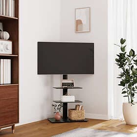 vidaXL TV Stand Corner 3 Shelves for 32-65 inch Black