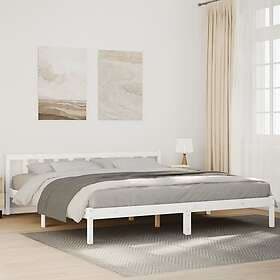 vidaXL Sängram utan madrass extra lång vit 200x220 cm massiv furu