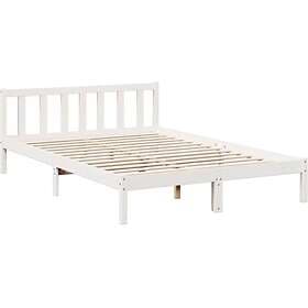 vidaXL Sängram utan madrass extra lång vit 160x220 cm massiv furu