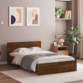 vidaXL Bed Frame brown oak 120x190 cm engineered wood