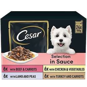 Cesar Deliciously Fresh Dog Pouches Favourites in Sauce 48x0.1Kg