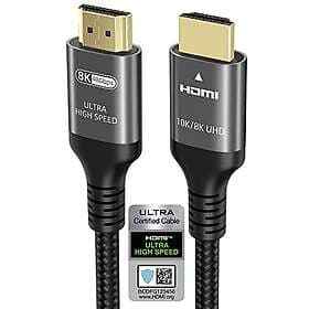 Ubluker 10K 8K 4K HDMI Kabel 48Gbps 0,5M, Certifierad Ultra High Speed HDMI Kabe
