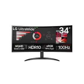 LG 34" UltraWide 34WR50QK-B UWQHD (3440x1440) 100Hz Curved