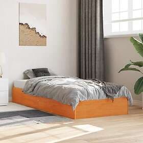 vidaXL Bed Frame 90x190 cm solid pine waxed brown