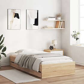 vidaXL Bed Frame with drawers sonoma oak 90x200 cm engineered wood