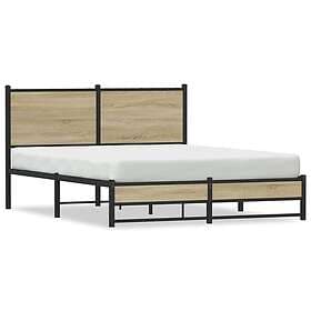 vidaXL Sängram utan madrass metall sonoma-ek 140x190 cm