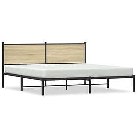 vidaXL Sängram utan madrass metall sonoma-ek 183x213 cm