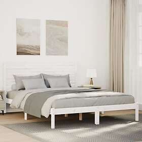 vidaXL Sängram utan madrass extra lång vit 160x210 cm massivt trä