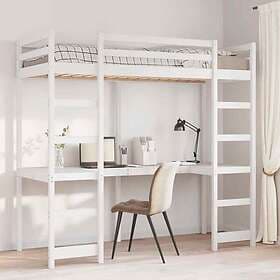 vidaXL Loftsäng utan madrass vit 75x190 cm massiv furu