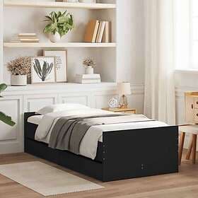 vidaXL Bed Frame with drawers black 90x190 cm