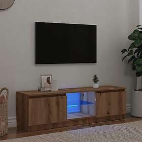 vidaXL TV Stand with LED lights artisan oak 140x40x35.5cm engineered wood