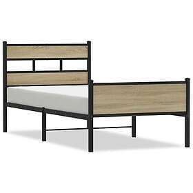 vidaXL Sängram utan madrass sonoma-ek 100x190 cm konstruerad trä