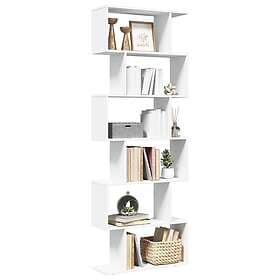 vidaXL Bokhylla/Rumsavdelare Bookcase 6 shelves white 70x24x193 cm engineered wo