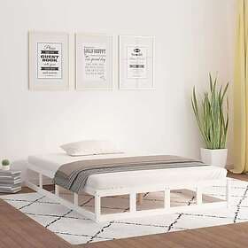 vidaXL Sängram vit 140x200 cm massivt trä