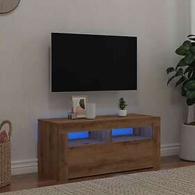 vidaXL TV Stand with LED lights artisan oak 90x35x40 cm engineered wood