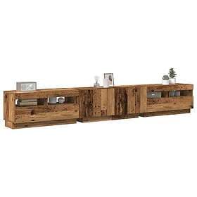 vidaXL TV Stand 260x35x40 cm Aged Wood Engineered Wood with LED Lights