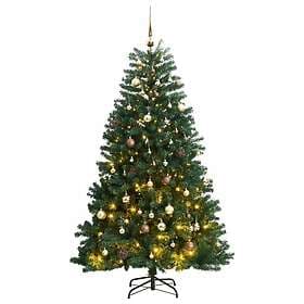 vidaXL Artificial Tree Hinged 210cm 300 LEDs