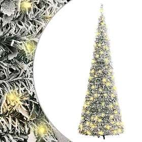 vidaXL Pop-up Artificial Tree Snowy 210cm 200 LEDs
