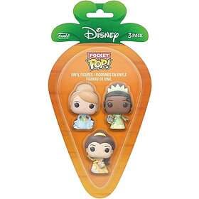 Funko 3-pack Carrot Pocket Pop!: Disney Princess Cinderella Tiana Bella Vinyl Fi