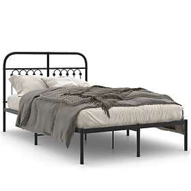 vidaXL Bed Frame with headboard metal black 120x190 cm