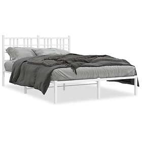 vidaXL Sängram med huvudgavel metall vit 140x200 cm