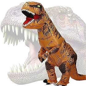 Jashke Dinosaurie Kostym Uppblåsbar Dräkt Trex Kostym Snygg Klänning Halloween K