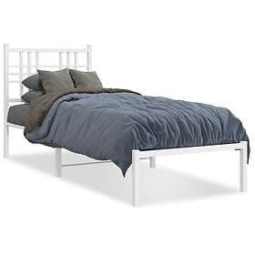 vidaXL Sängram med huvudgavel metall vit 80x200 cm