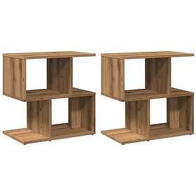 vidaXL Sängbord 2 st ek 50x30x51,5 cm konstruerat trä